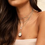 Zilveren ketting gedraaide chocker in necklace party