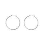 Zilveren hoop oorbellen met twist