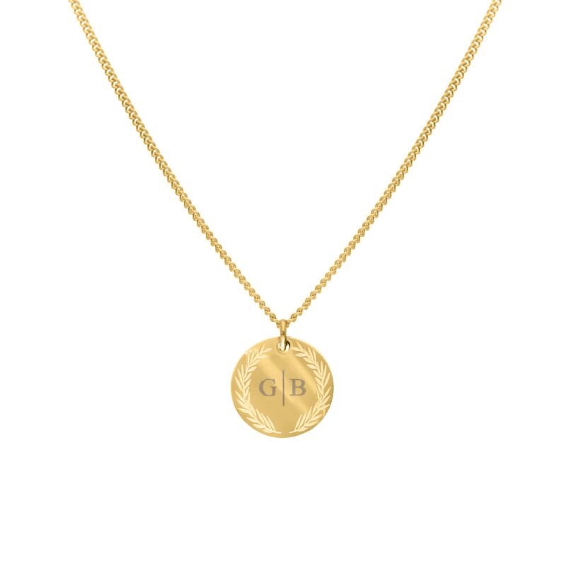 Coin necklace 2 initials goldplated