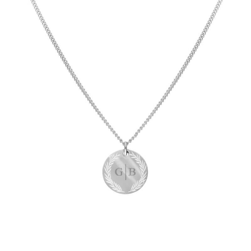 Coin necklace 2 initials