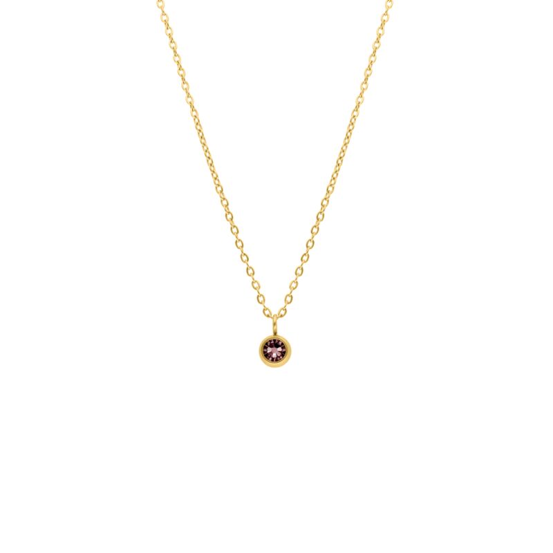 Ketting met geboortesteen in de kleur goud