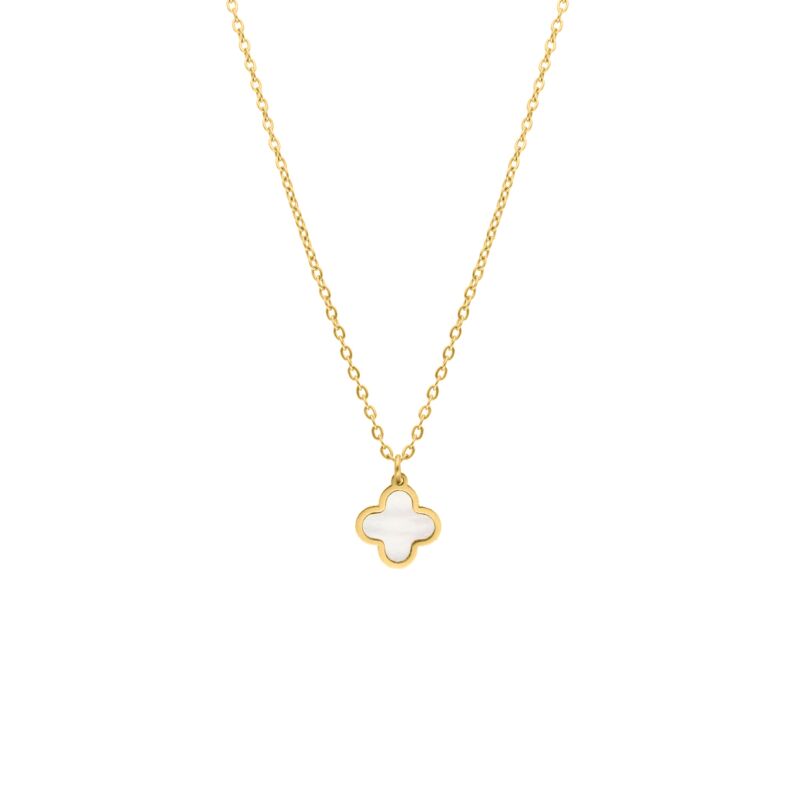 Clover ketting sea shell goudkleurig