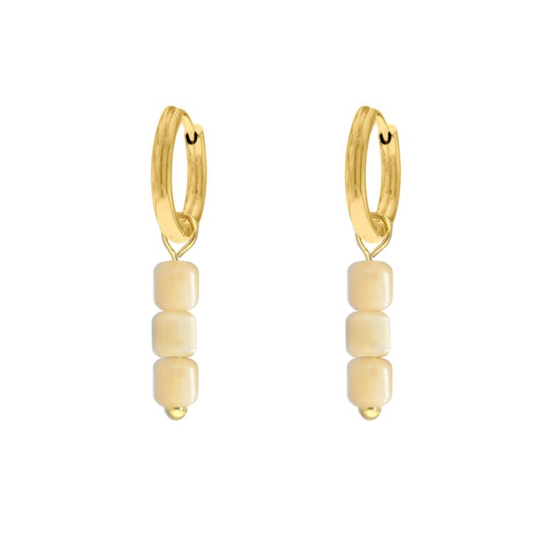 Oorringetjes little nude stones goudkleurig