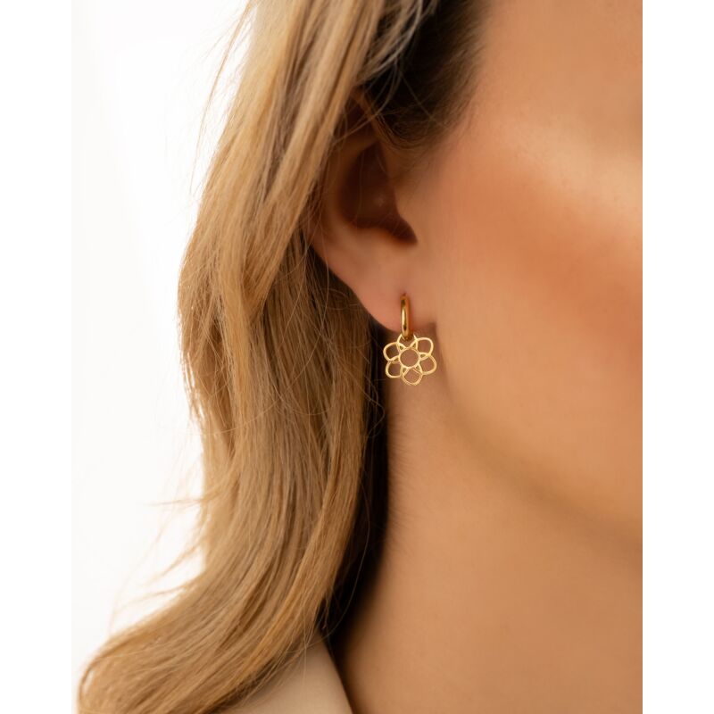 Little flower hoops goldplated