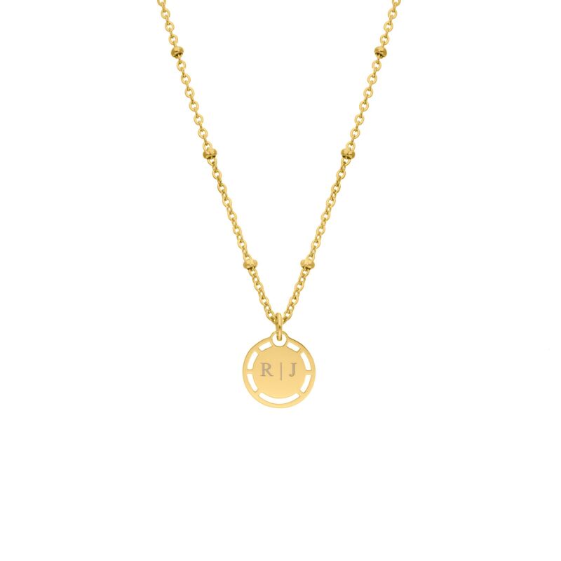 Coin ketting met naam kleur goud