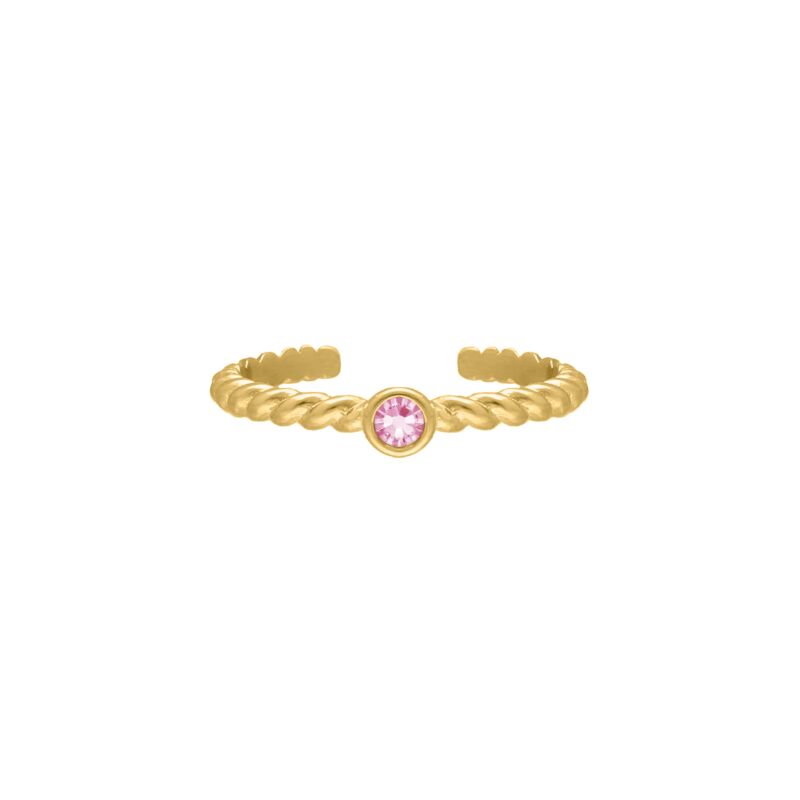 Geboortesteen ring goudkleurig