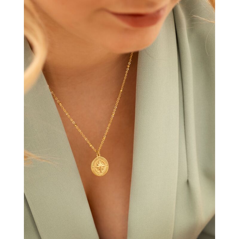 Compass necklace goldplated