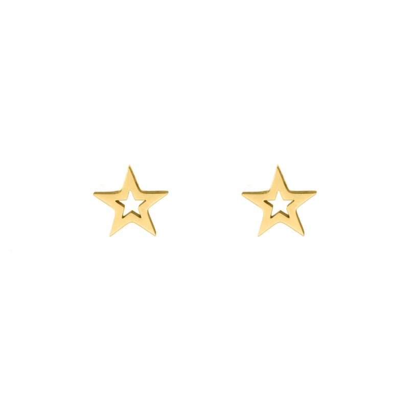 Open star oorknopjes goudkleurig