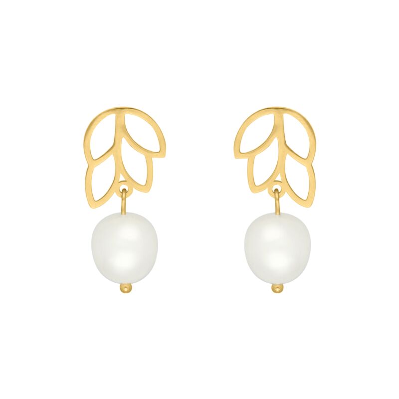 Boho pearl oorbellen goudkleurig
