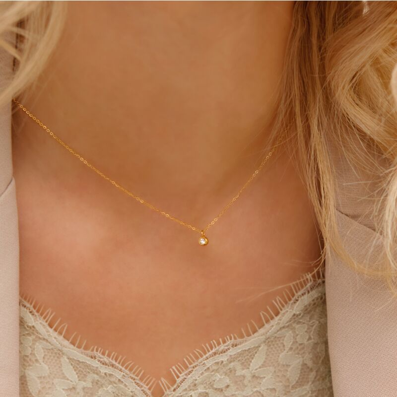 Ketting sparkle stone goud kleurig