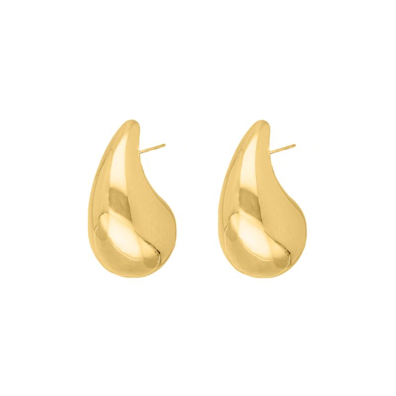 Chunky teardrop oorbellen goudkleurig