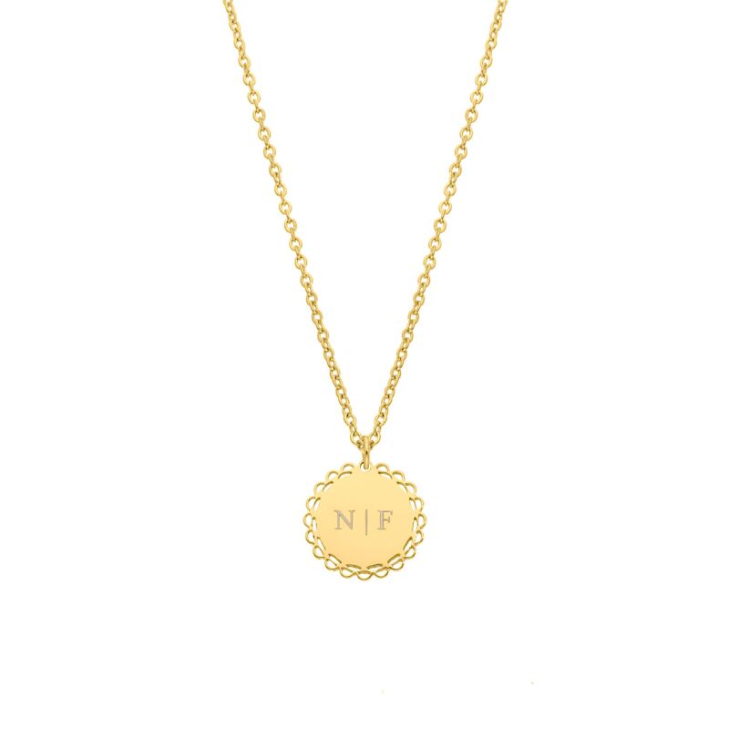 Vintage initial ketting goudkleurig