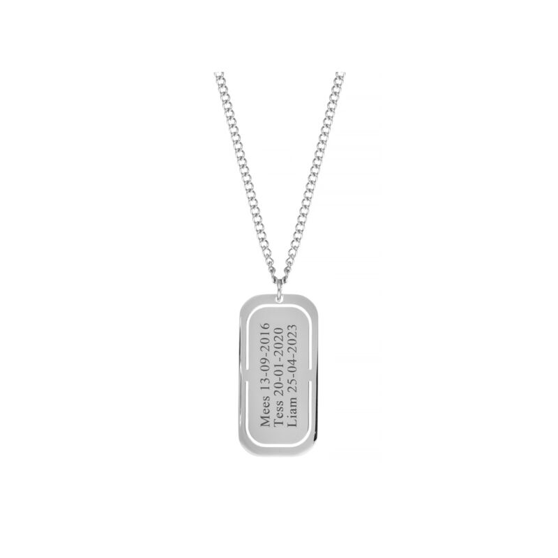 Graveerbare tag ketting heren