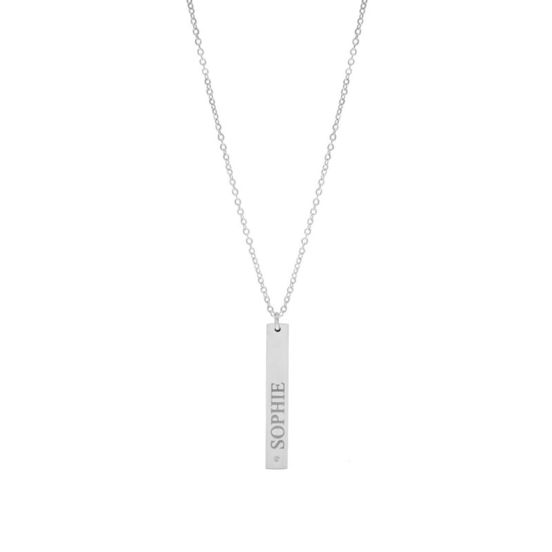 Graveerbare ketting shiny bar