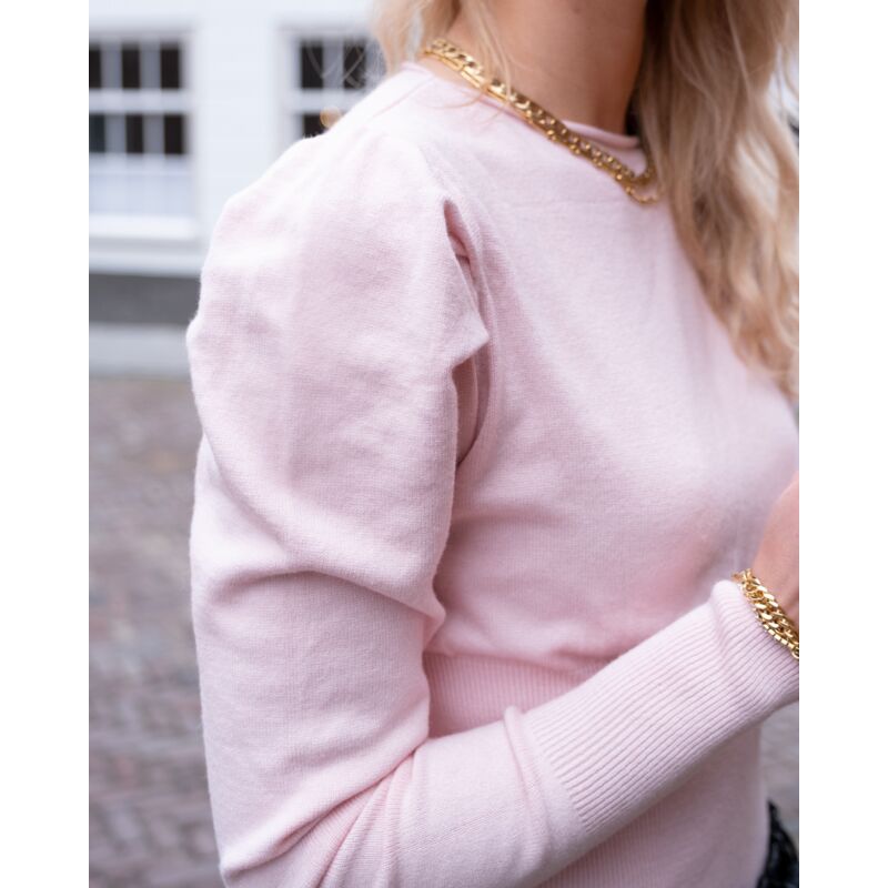 Details van Perfect knitted top roze