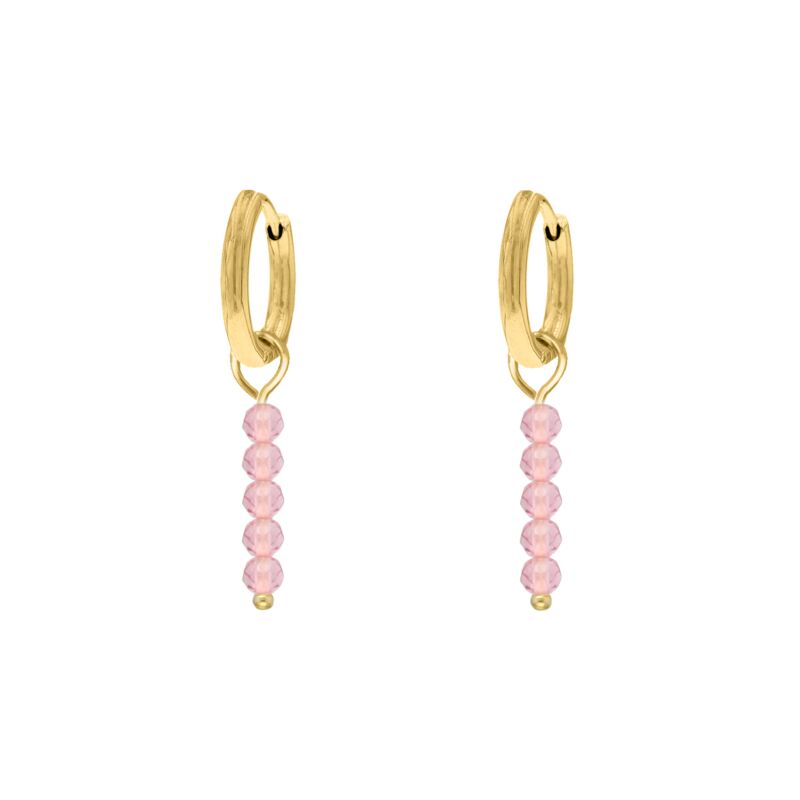 Pink lemonade oorbellen goudkleurig