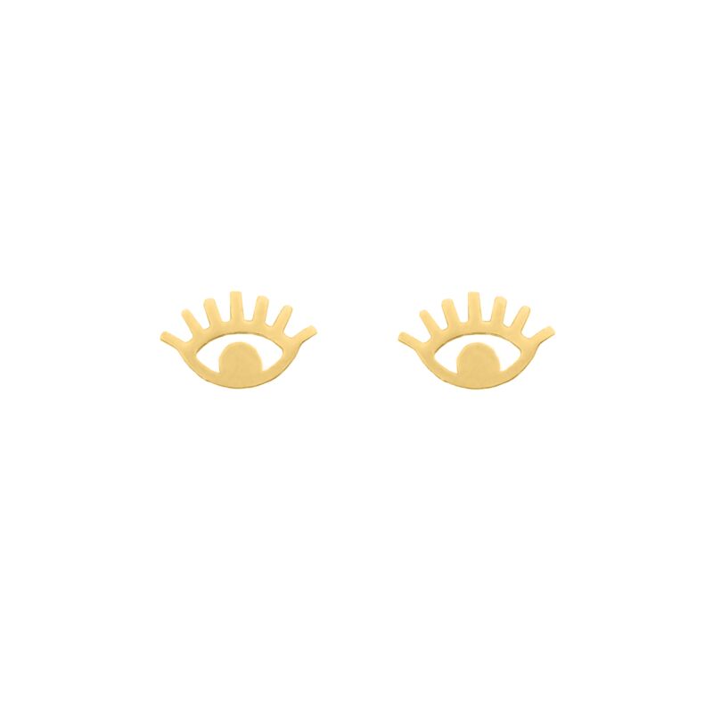 Lucky eye stud oorbellen goudkleurig