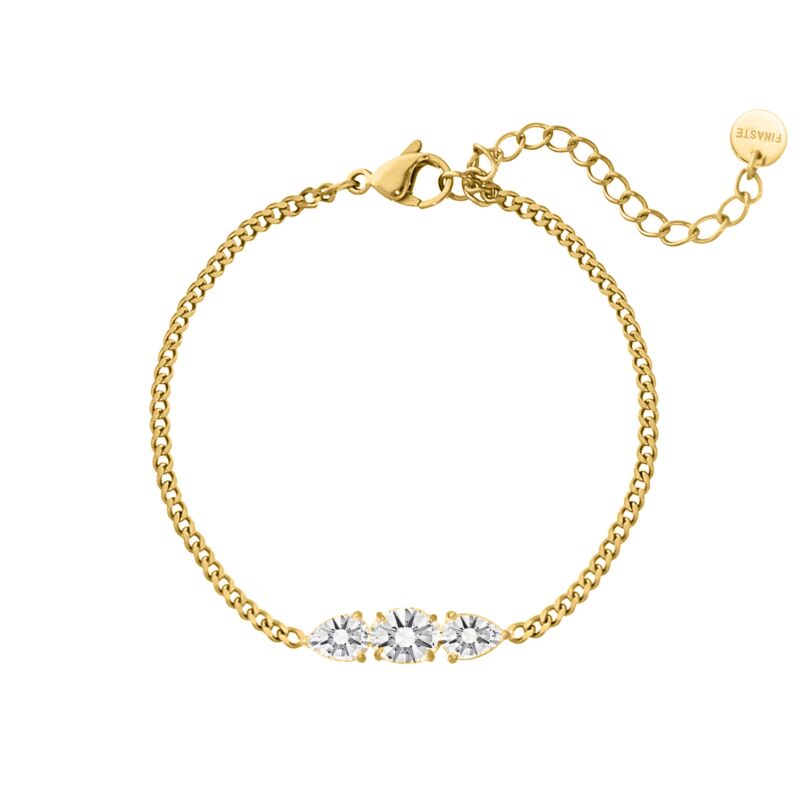 Armband triple crystals goldplated