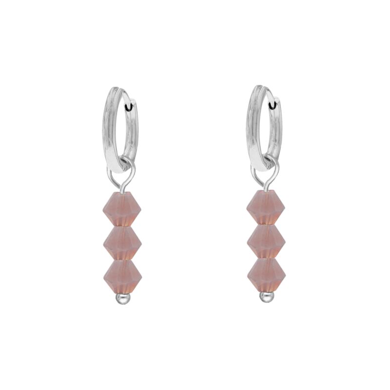 Earrings triple lila beads
