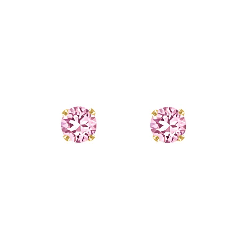 Oorknopjes pink stone goudkleurig