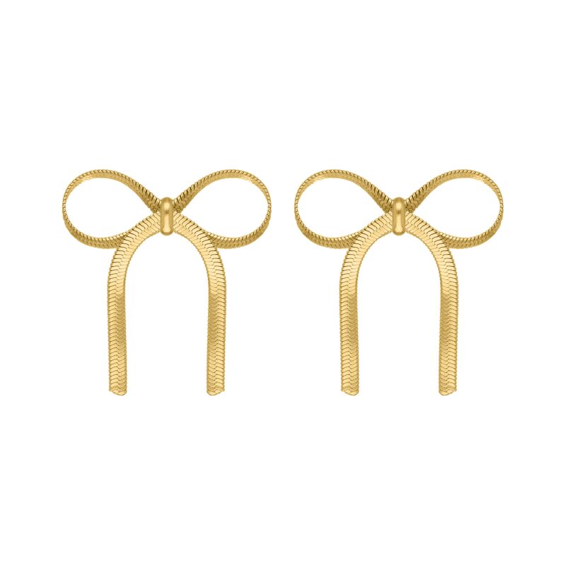 Trendy bow earrings goudkleurig