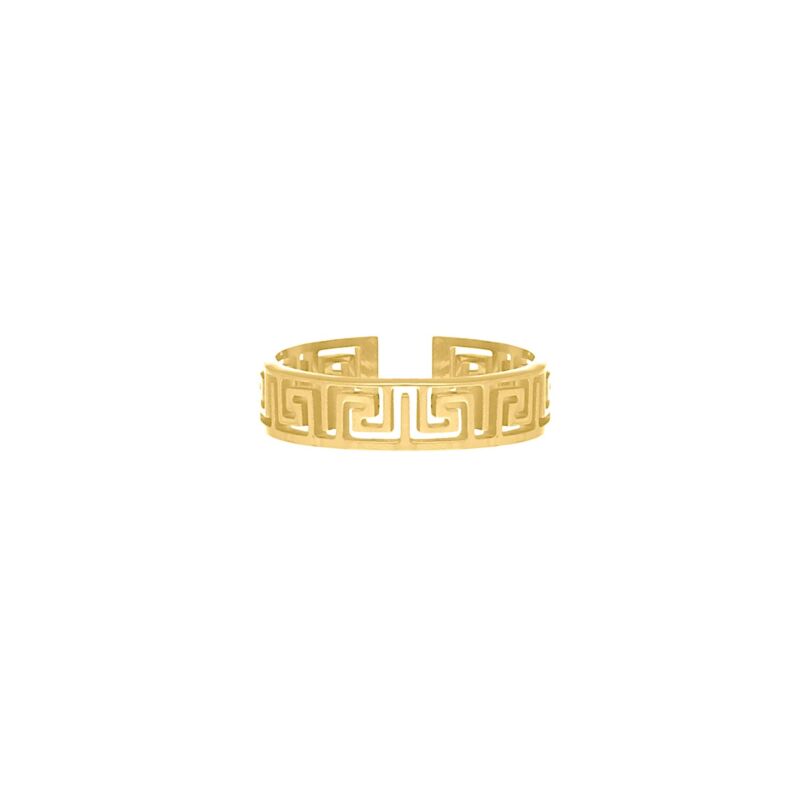 Verstelbare ring met print kleur goud