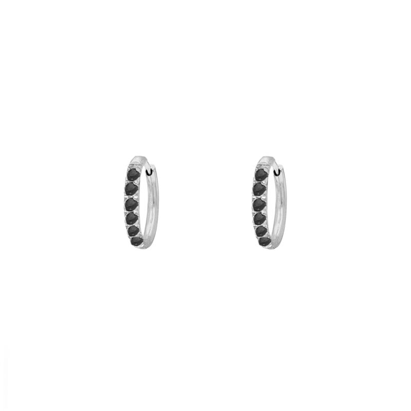 Shiny oorringetjes black 10 mm