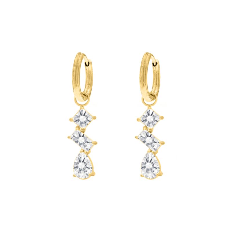 Oorbellen gemstones goudkleurig