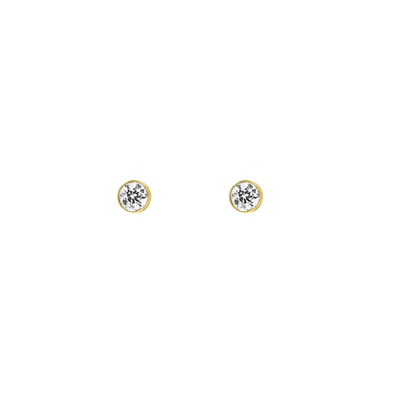 Stud oorbellen met steentje goud kleurig