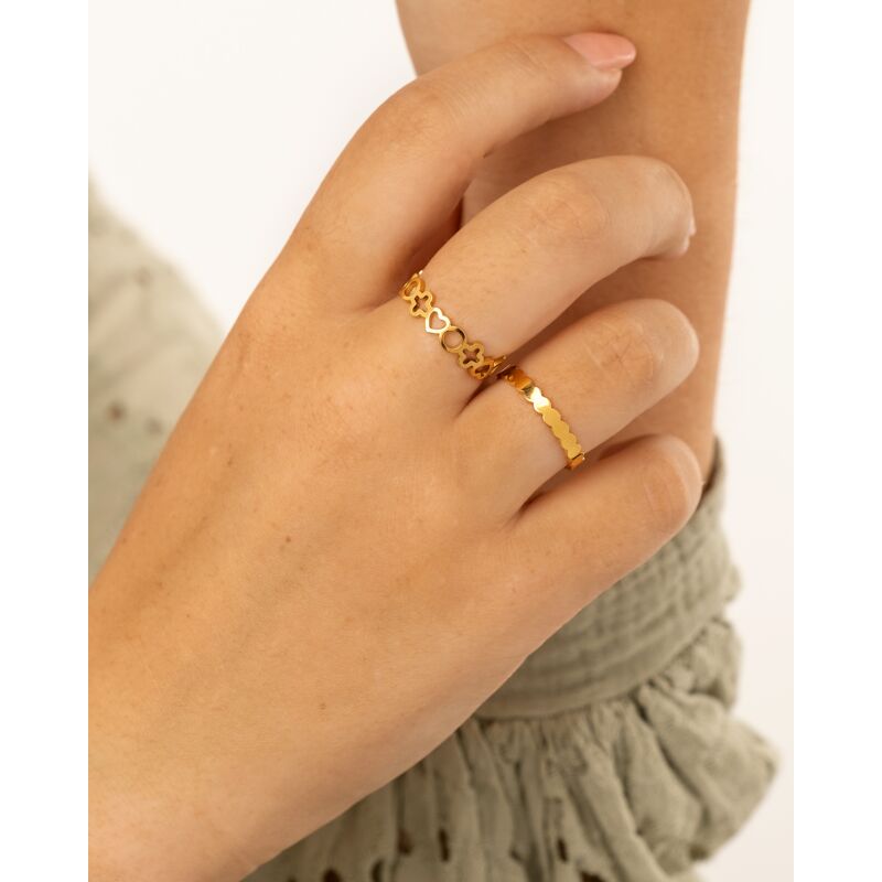 Cute symbols ring goudkleurig