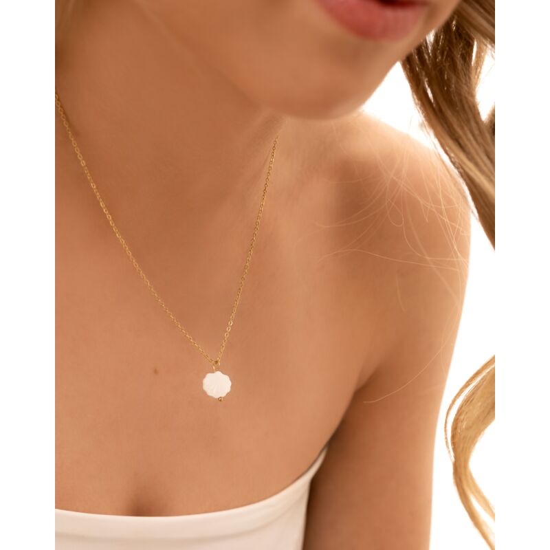 Shell necklace white goldplated