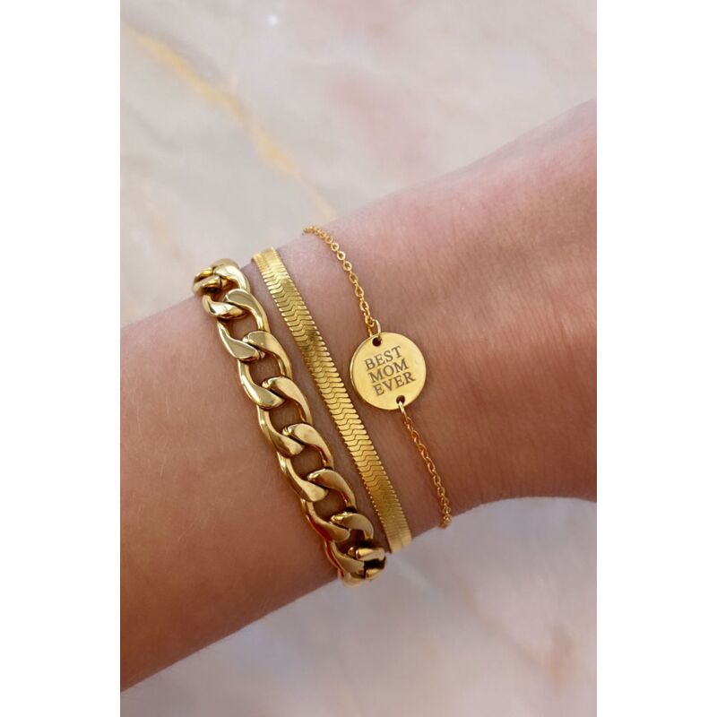 Graveerbare Armband Rond Goud Kleurig