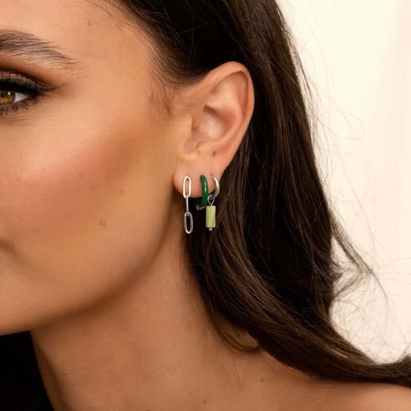 Green shell earrings