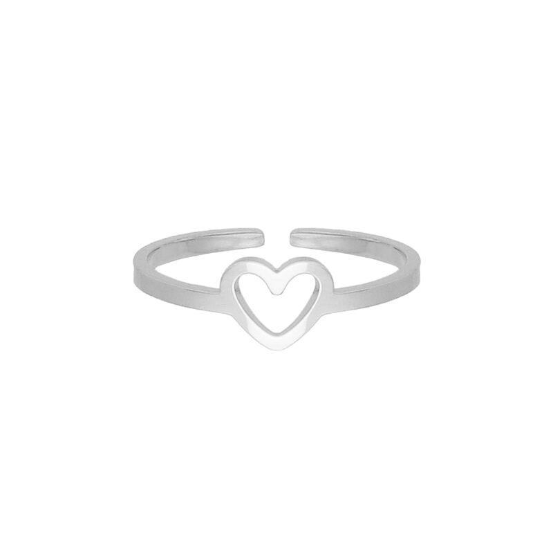 Zilveren ring met hartje