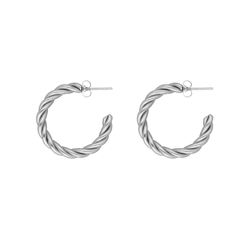 Zilveren twisted hoops