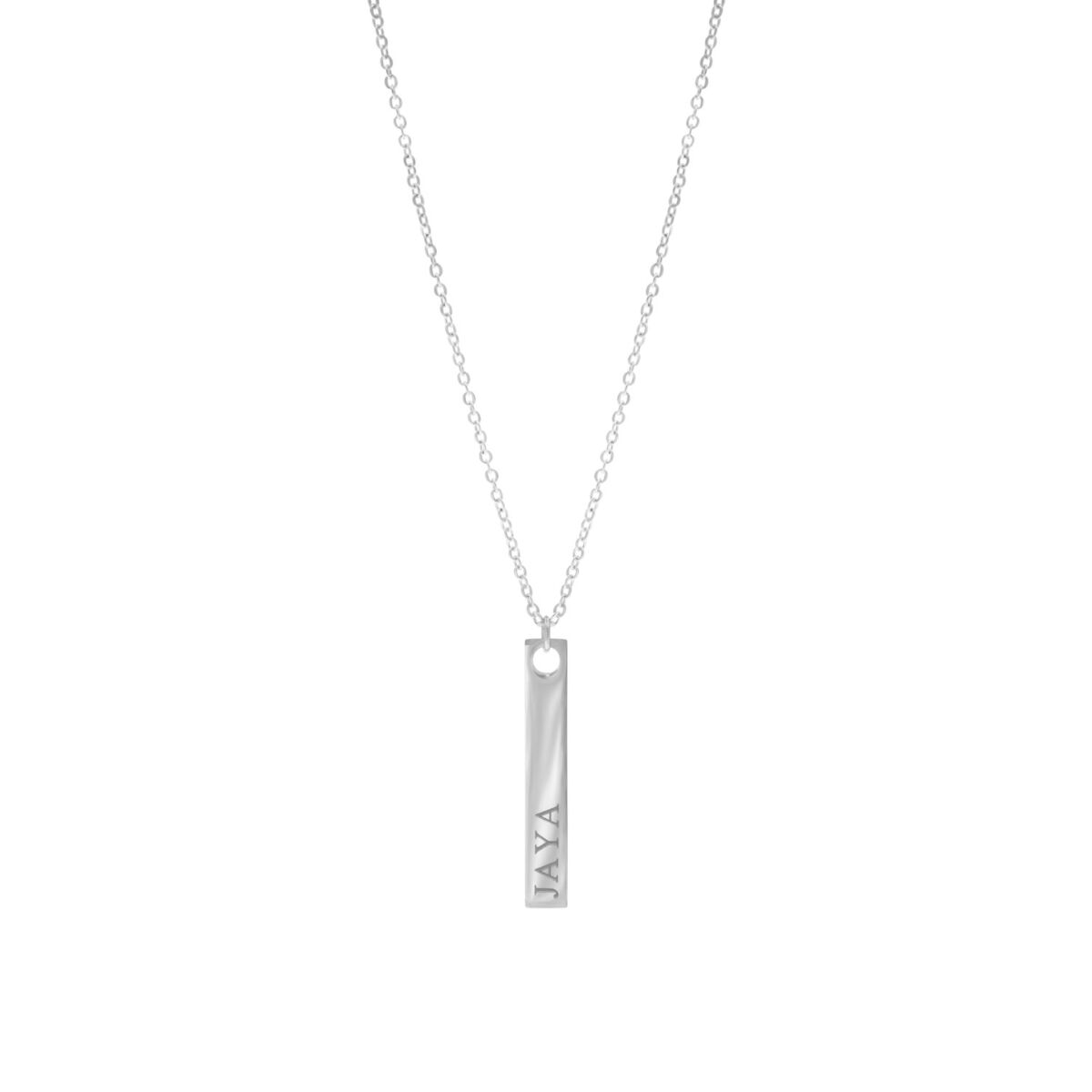Zilveren ketting met bar graveerbaar