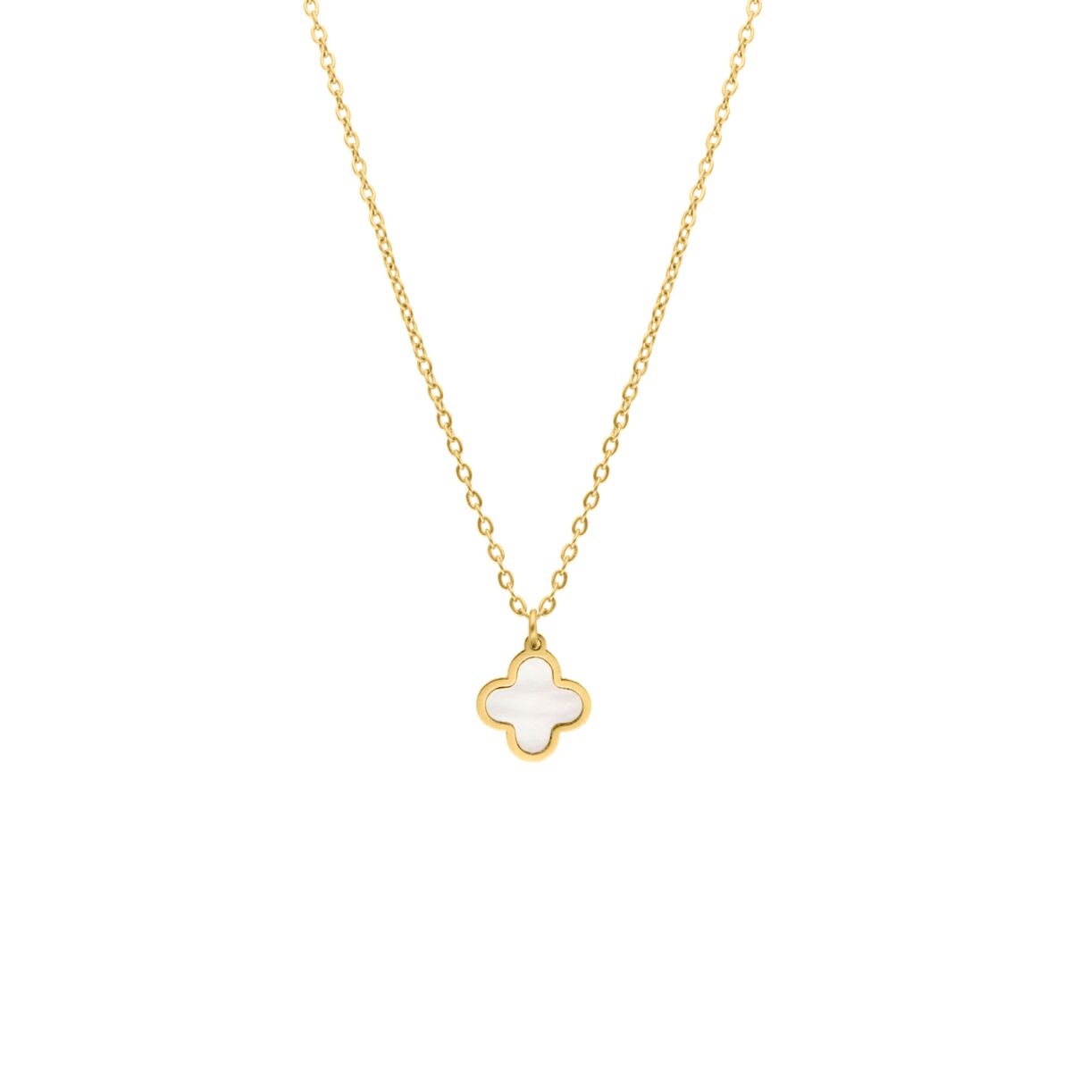 Clover ketting sea shell goudkleurig