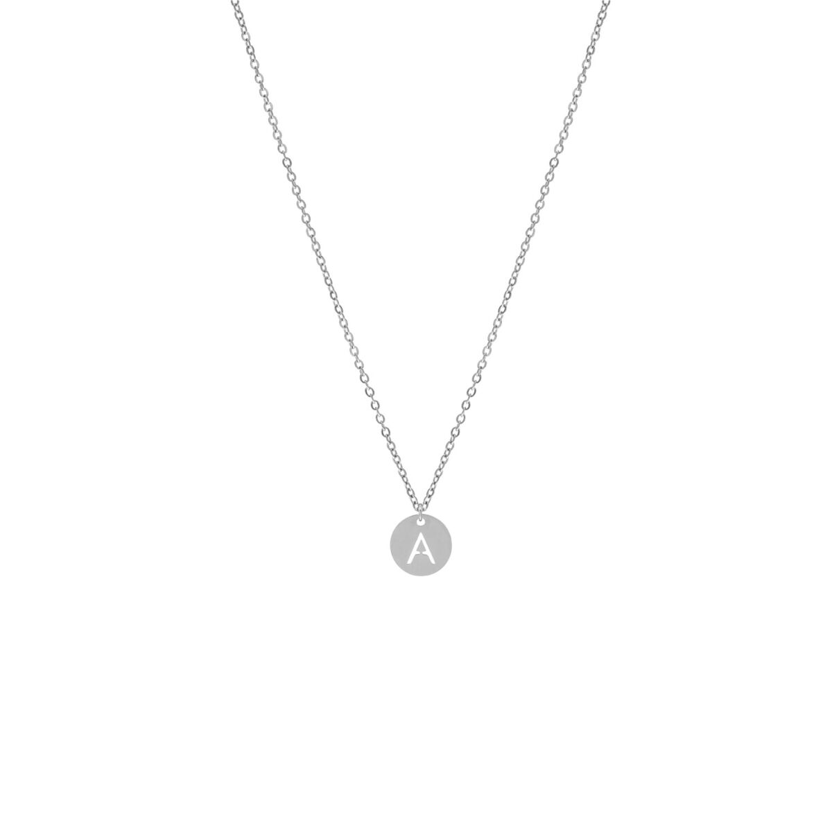 Letter ketting coin zilver