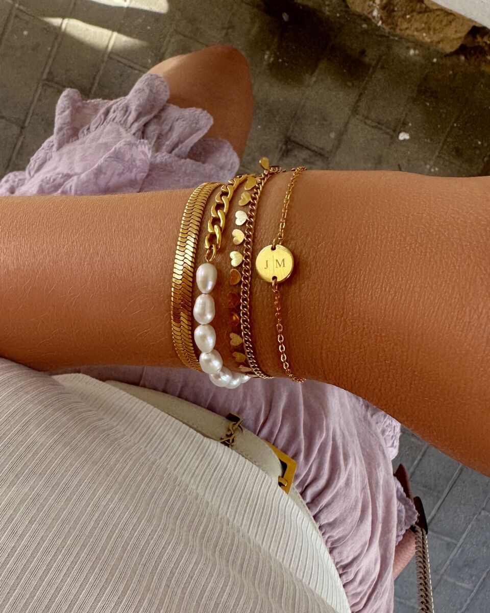 Gouden armband met parels