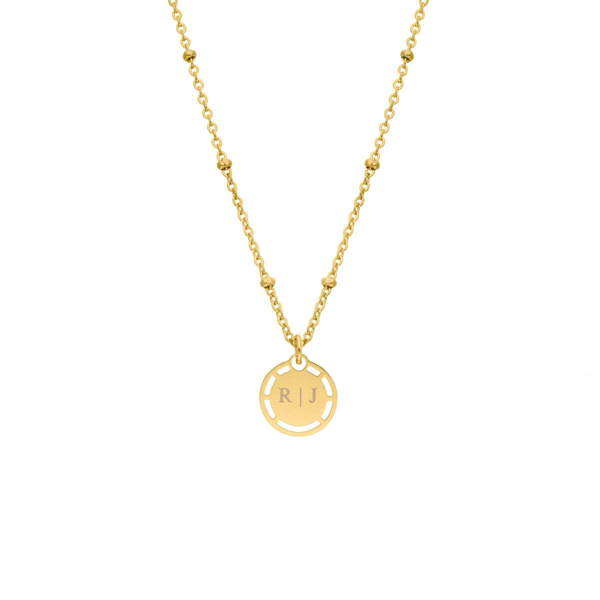 Coin ketting met naam kleur goud