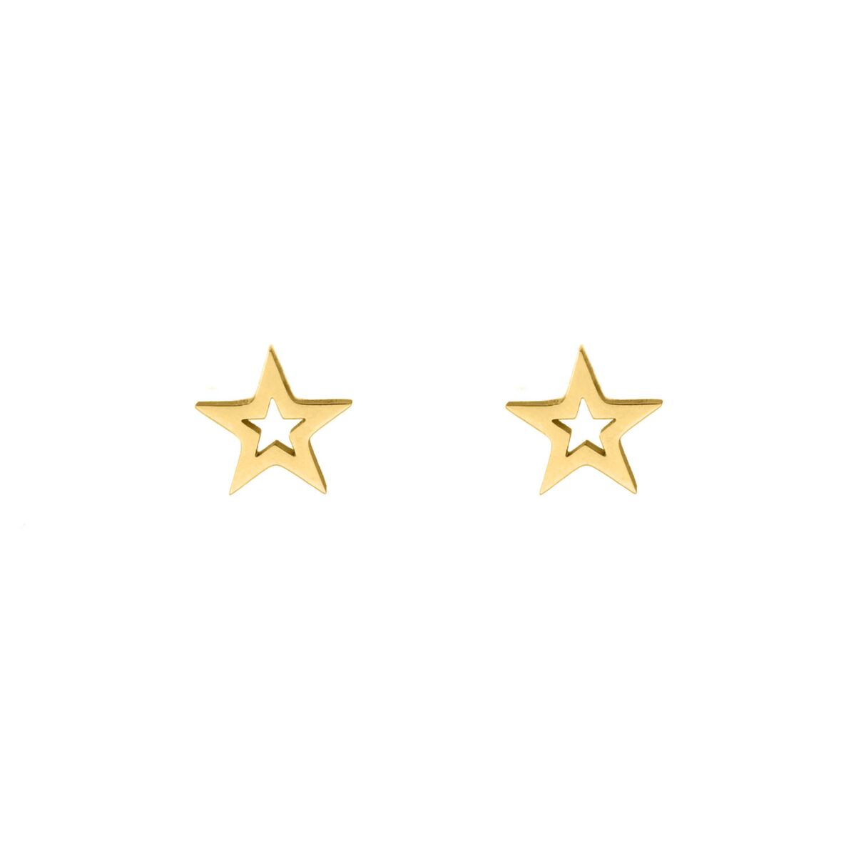 Open star oorknopjes goudkleurig