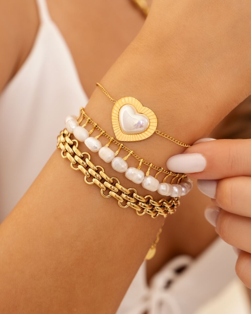 Pearl bracelet goldplated