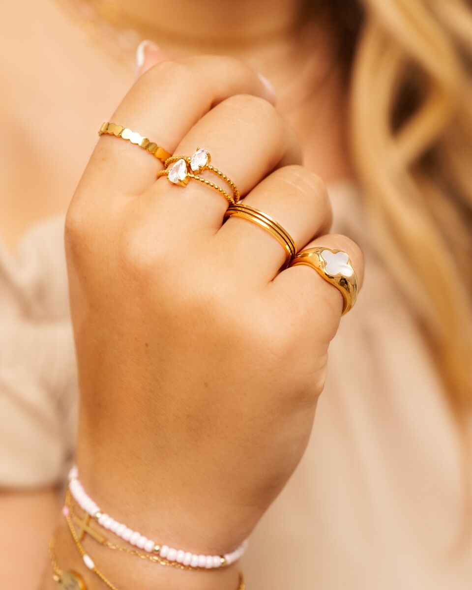 Luxury clover ring kleur goud