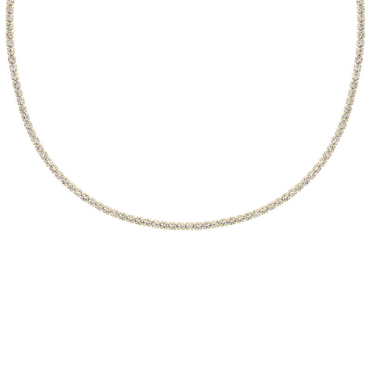 Tennis necklace goud kleurig