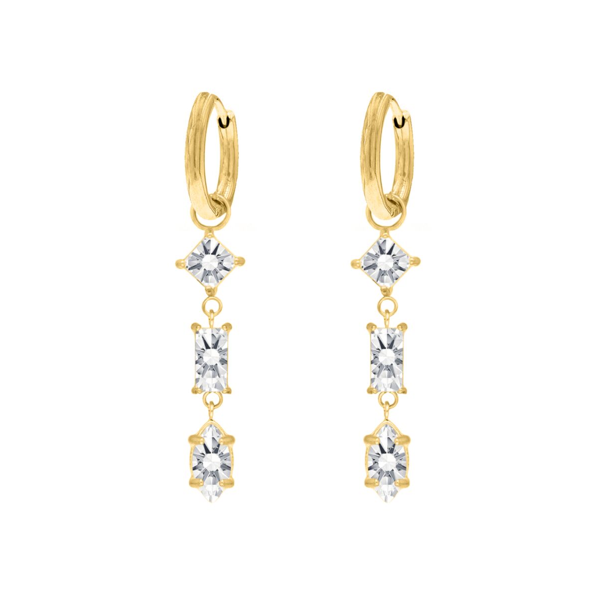 Oorhangers Trinity Gemstones Goldplated