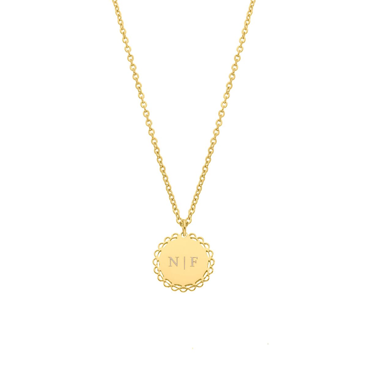 Vintage initial ketting goudkleurig