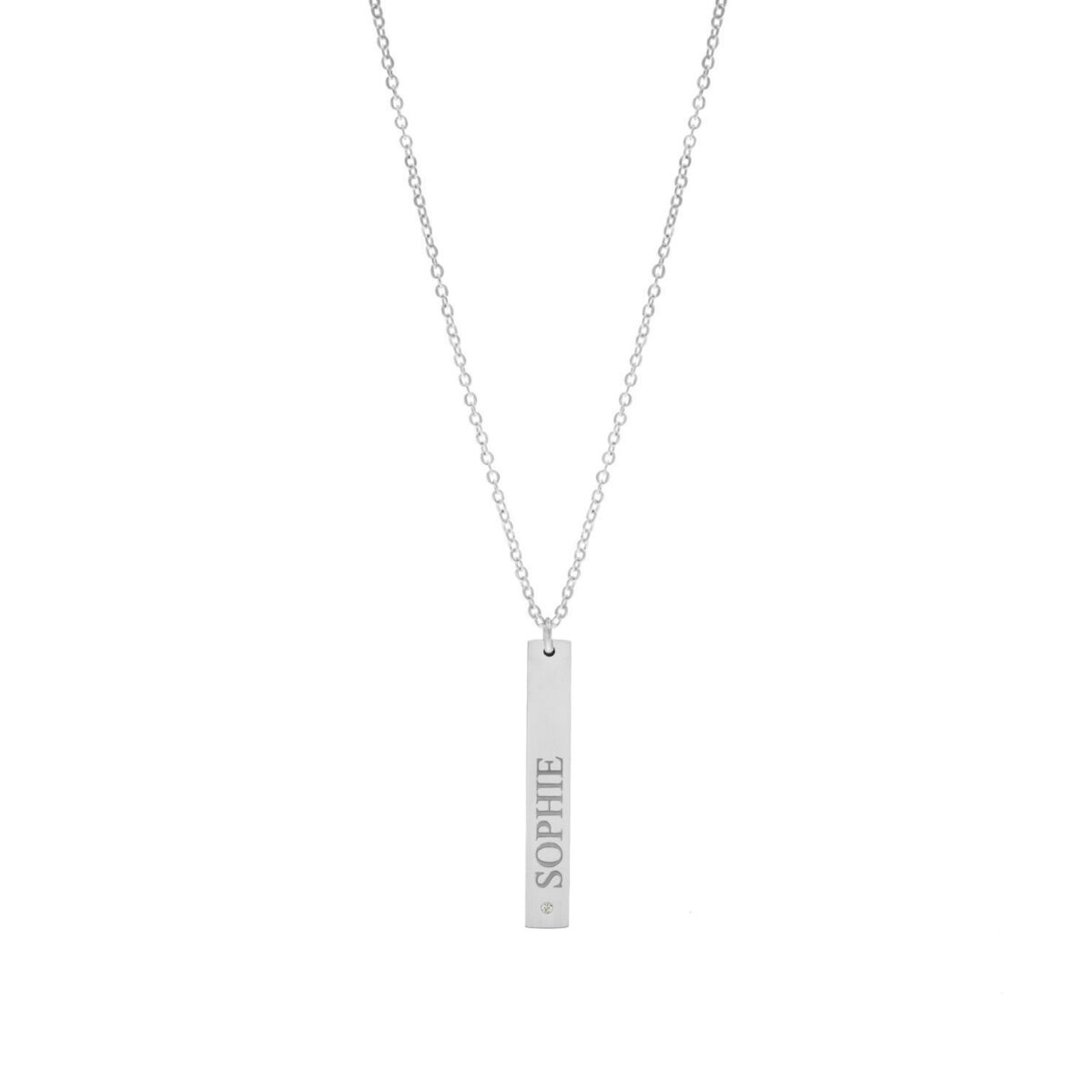 Graveerbare ketting shiny bar