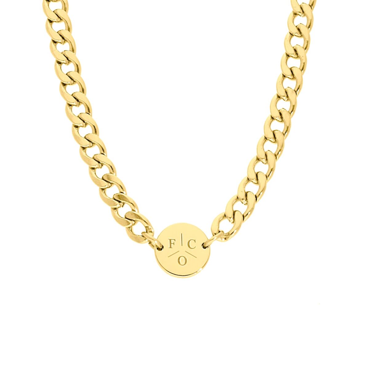 Ketting chunky 3 initials goud kleurig