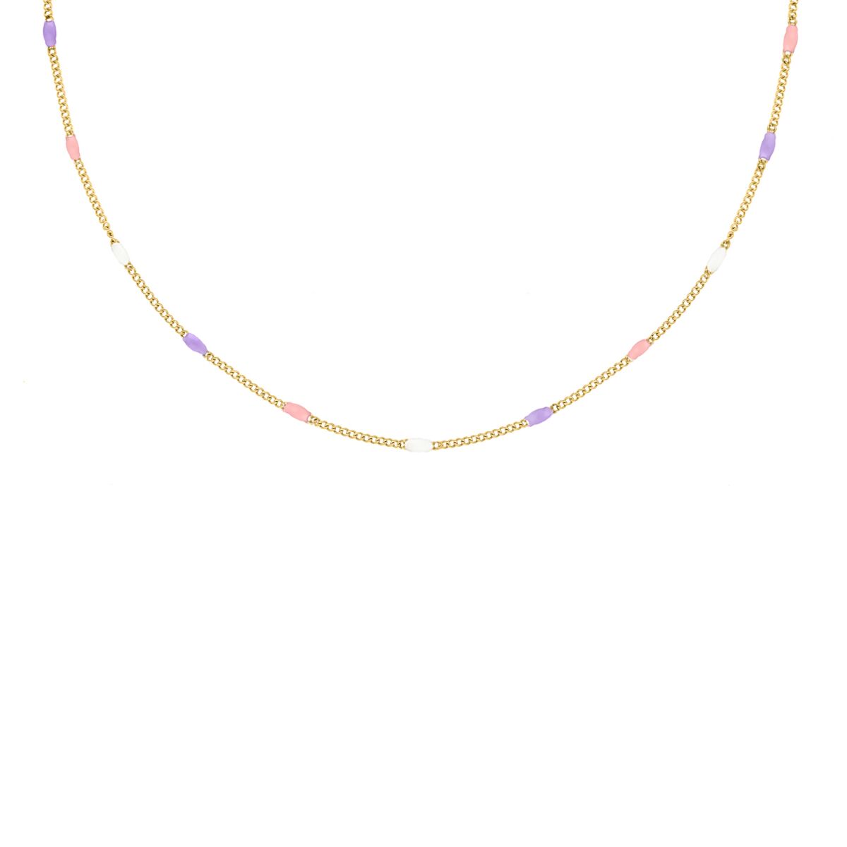 Multicolor ketting goudkleurig
