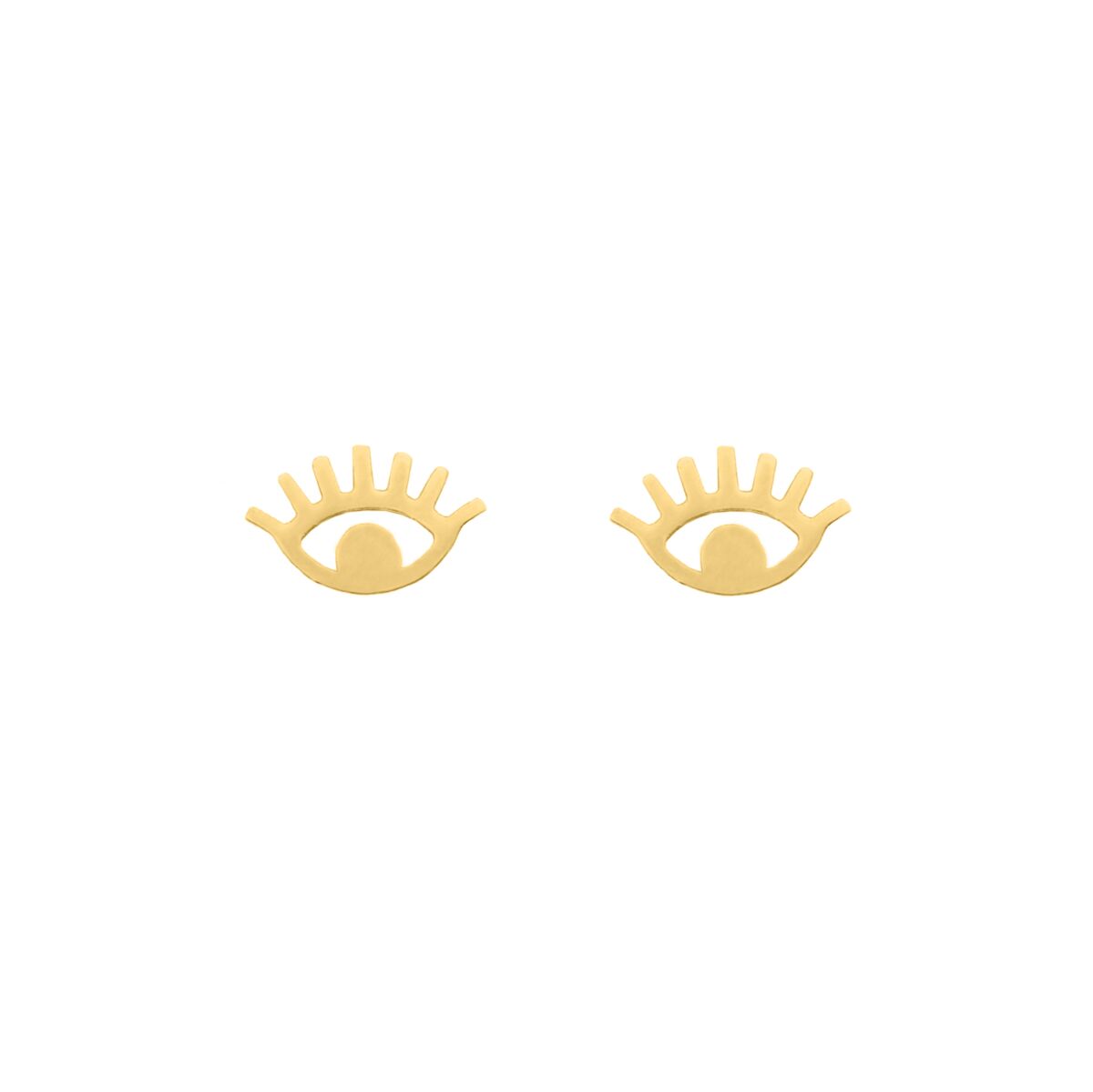 Lucky eye stud oorbellen goudkleurig